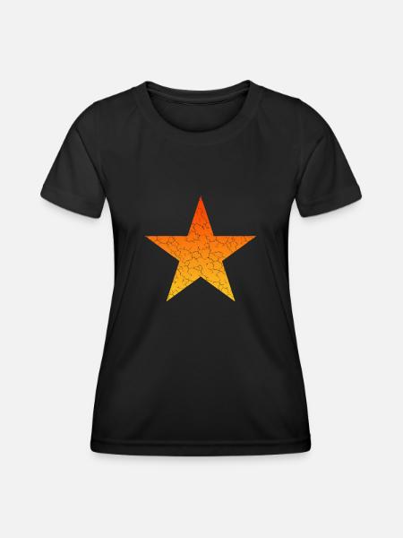 Star star orange yellow Vintage - Women's Functional T-Shirt - black