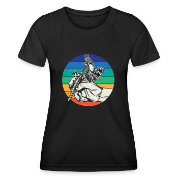 Tatouage tatouage artiste - T-shirt sport Femme - noir - Devant - AI Model Female 172 light (172cm)