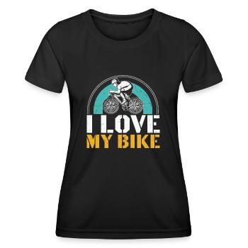 J’aime mon vélo Drôle de vélo Faire du vélo - T-shirt sport Femme - noir - Devant - AI Model Female 172 light (172cm)