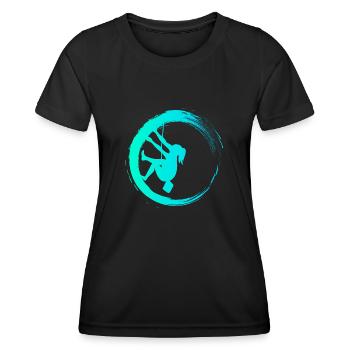 Klettern Bouldern - Frauen Funktions-T-Shirt - Schwarz - Vorne - AI Model Female 172 light (172cm)