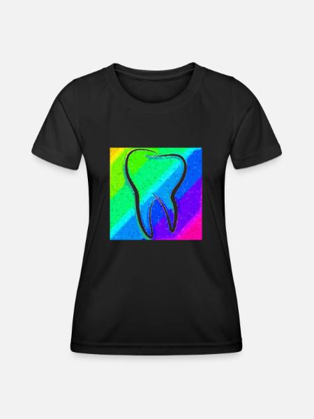 Zahn | Zahnärztin | Zahnarzt | Zahnarzthelferin - Frauen Funktions-T-Shirt - Schwarz