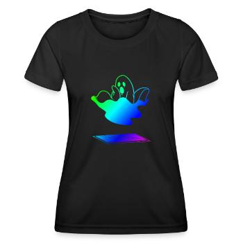 Gespenst | Luftzug | ups | lustig - Frauen Funktions-T-Shirt - Schwarz - Vorne - AI Model Female 172 light (172cm)