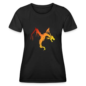 Dragon | Monster | Mythical creatures | Dinosaur - Women's Functional T-Shirt - black - Front - AI Model Female 172 light (172cm)