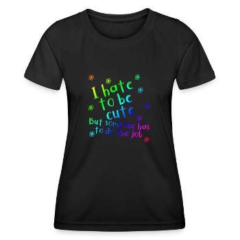 Ich hasse es süß zu sein | lustig | Spruch - Frauen Funktions-T-Shirt - Schwarz - Vorne - AI Model Female 172 light (172cm)