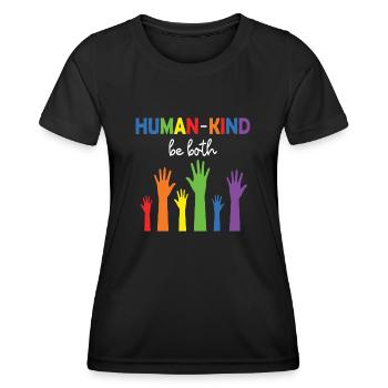 LBGT Drapeau Gay Pride Humain - T-shirt sport Femme - noir - Devant - AI Model Female 172 light (172cm)