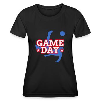 Football vintage Soccer Game Day - T-shirt sport Femme - noir - Devant - AI Model Female 172 light (172cm)