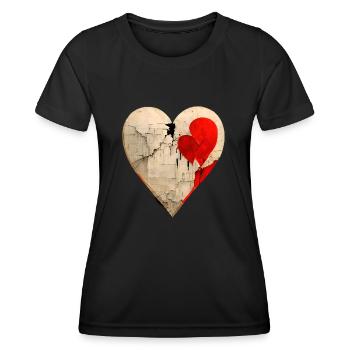 GEBROCHENES HERZ - Frauen Funktions-T-Shirt - Schwarz - Vorne - AI Model Female 172 light (172cm)