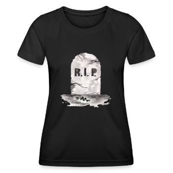 Rest in Peace Grabstein RIP - Frauen Funktions-T-Shirt - Schwarz - Vorne - AI Model Female 172 light (172cm)