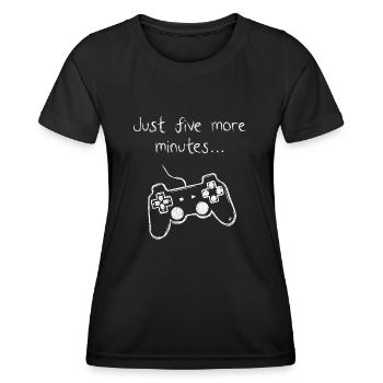 Just five more minutes 2 - T-shirt sport Femme - noir - Devant - AI Model Female 172 light (172cm)