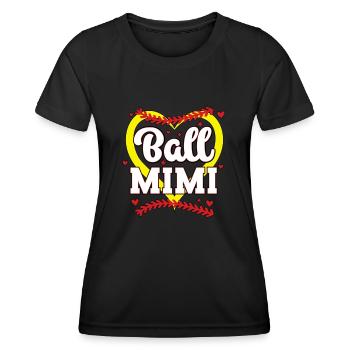 Ball Mimi Softball Baseball Mimi Grandma - Frauen Funktions-T-Shirt - Schwarz - Vorne - AI Model Female 172 light (172cm)
