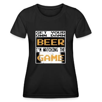 Hol dir dein eigenes verdammtes Bier, ich sehe mir - Frauen Funktions-T-Shirt - Schwarz - Vorne - AI Model Female 172 light (172cm)