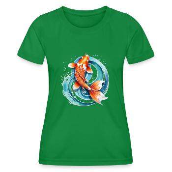 carpe koi - poisson japon - T-shirt sport Femme - vert - Devant - AI Model Female 172 dark (172cm)