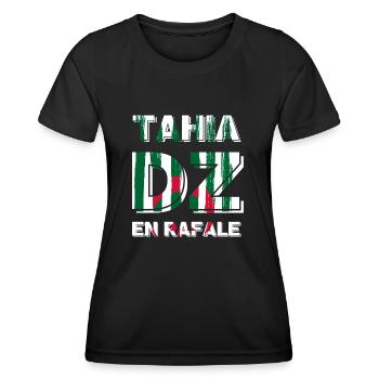 Tahia DZ im Aufruhr - Geschenkidee Algerien - Frauen Funktions-T-Shirt - Schwarz - Vorne - AI Model Female 172 light (172cm)