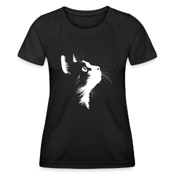 Cat, Cat Motif, Cat Face - Women's Functional T-Shirt - black - Front - AI Model Female 172 light (172cm)