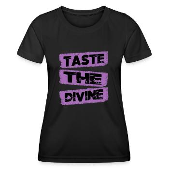 Idée cadeau Gourmandise culinaire Sensations gustatives - T-shirt sport Femme - noir - Devant - AI Model Female 172 light (172cm)