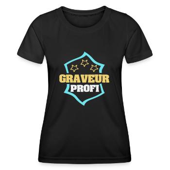 Gift for Engraver - Women's Functional T-Shirt - black - Front - AI Model Female 172 light (172cm)