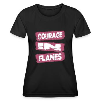 La bravoure en action Vaincre les peurs Service d’incendie - T-shirt sport Femme - noir - Devant - AI Model Female 172 light (172cm)