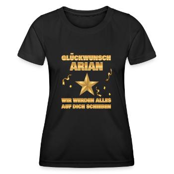 Arian als Kollegin - Frauen Funktions-T-Shirt - Schwarz - Vorne - AI Model Female 172 light (172cm)