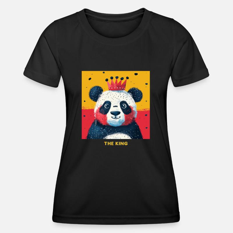 Panda King Portrait - Women's Functional T-Shirt - black