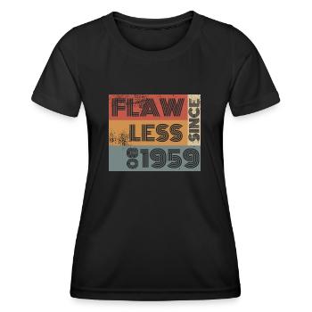 65. Geburtstag Flawless since 08/1959 - Frauen Funktions-T-Shirt - Schwarz - Vorne - AI Model Female 172 light (172cm)