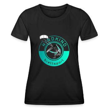 Windkind kiter - Frauen Funktions-T-Shirt - Schwarz - Vorne - AI Model Female 172 light (172cm)