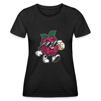 Himbeer Bier - Frauen Funktions-T-Shirt - Schwarz - Vorne - AI Model Female 172 light (172cm)