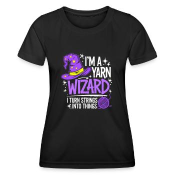 Magie de la laine et créativité - T-shirt sport Femme - noir - Devant - AI Model Female 172 light (172cm)