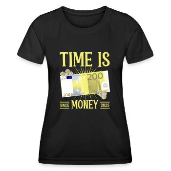 Zeit ist Geld - Frauen Funktions-T-Shirt - Schwarz - Vorne - AI Model Female 172 light (172cm)