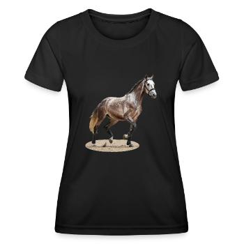 Selle Français 2 - T-shirt sport Femme - noir - Devant - AI Model Female 172 light (172cm)