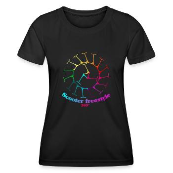 Circle of Scooter Freestyle 360 - Frauen Funktions-T-Shirt - Schwarz - Vorne - AI Model Female 172 light (172cm)