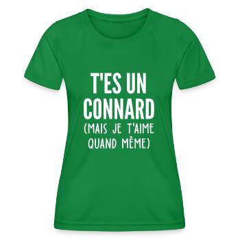 t'es un connard mais je t'aime quand même - T-shirt sport Femme - vert - Devant - AI Model Female 172 dark (172cm)