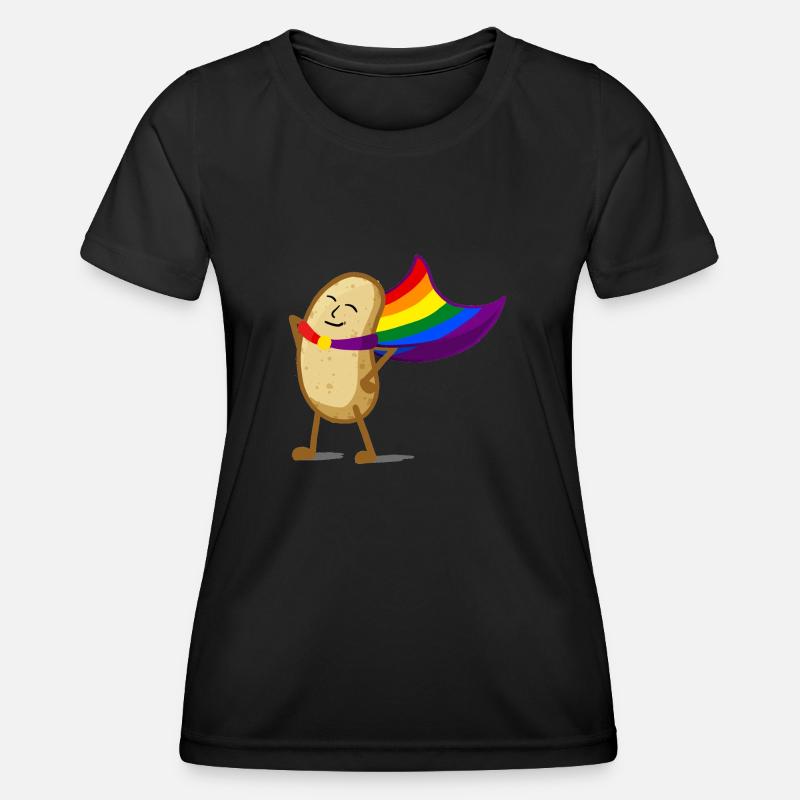 Rainbow Potato - Women's Functional T-Shirt - black