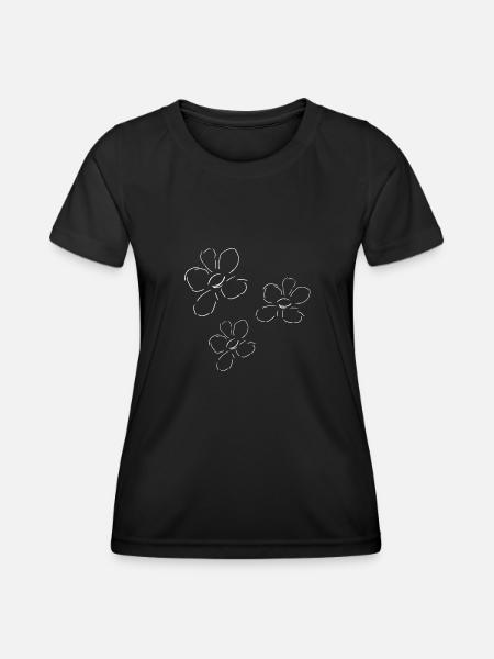 blumen blume - Frauen Funktions-T-Shirt - Schwarz