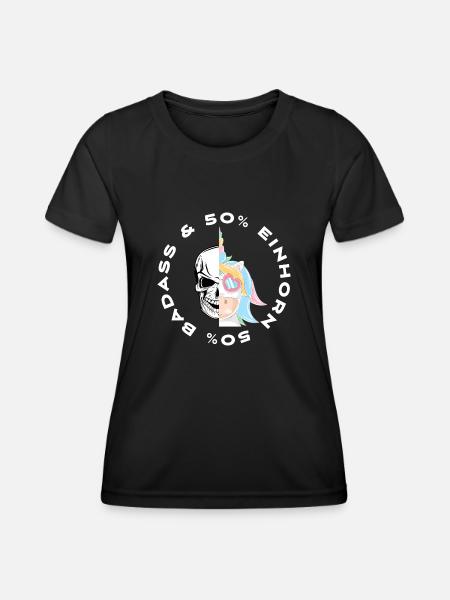 Einhorn und Badass Unicorn Geschenk Geburtstag - Frauen Funktions-T-Shirt - Schwarz