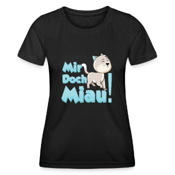 Mir Doch Miau - Katzen - Frauen Funktions-T-Shirt - Schwarz - Vorne - AI Model Female 172 light (172cm)