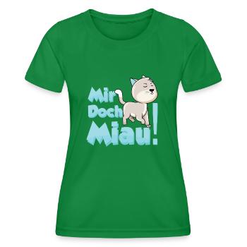 Mir Doch Miau - Katzen - Frauen Funktions-T-Shirt - Kelly Green - Vorne - AI Model Female 172 dark (172cm)