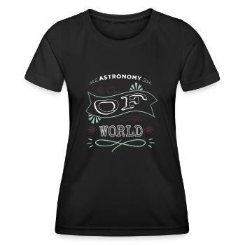 believe weightless night sky spaceship birthday - Frauen Funktions-T-Shirt - Schwarz - Vorne - AI Model Female 172 light (172cm)