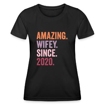 Amazing Wifey Since 2020 - Women's Functional T-Shirt - black - Front - AI Model Female 172 light (172cm)