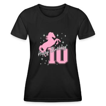 10. Geburtstag Reiten Pferd Reitstall - Frauen Funktions-T-Shirt - Schwarz - Vorne - AI Model Female 172 light (172cm)
