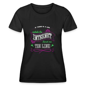 informatique humour drôle citation présent - T-shirt sport Femme - noir - Devant - AI Model Female 172 light (172cm)