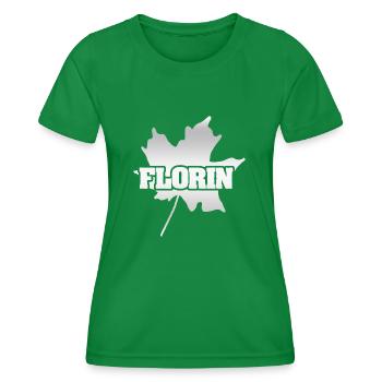 Feuille d’érable Florin - T-shirt sport Femme - vert - Devant - AI Model Female 172 dark (172cm)
