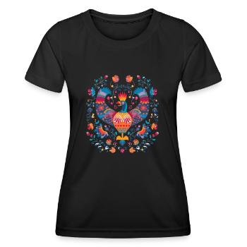 Der Vintage-Vogel - Frauen Funktions-T-Shirt - Schwarz - Vorne - AI Model Female 172 light (172cm)