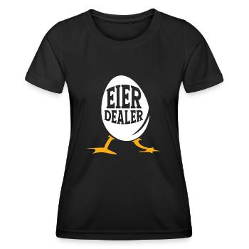 Eier Dealer Hühner Huhn Bauernhof Hennen - Frauen Funktions-T-Shirt - Schwarz - Vorne - AI Model Female 172 light (172cm)