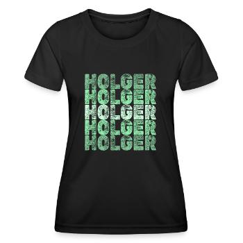 Holger (en anglais seulement) - T-shirt sport Femme - noir - Devant - AI Model Female 172 light (172cm)