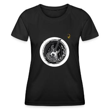 MON LABEL DE MUSIQUE - T-shirt sport Femme - noir - Devant - AI Model Female 172 light (172cm)