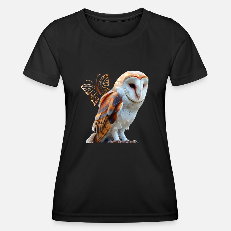 Barn owl - Women's Functional T-Shirt - black