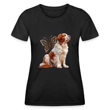Épagneul Clumber - T-shirt sport Femme - noir - Devant - AI Model Female 172 light (172cm)
