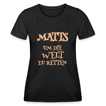 Matts - Frauen Funktions-T-Shirt - Schwarz - Vorne - AI Model Female 172 light (172cm)