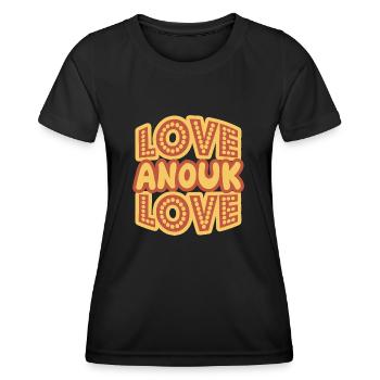 Vorname Anouk - Frauen Funktions-T-Shirt - Schwarz - Vorne - AI Model Female 172 light (172cm)