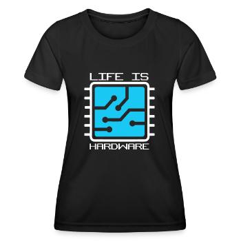 LIFE IS HARDWARE #lovely toons - Frauen Funktions-T-Shirt - Schwarz - Vorne - AI Model Female 172 light (172cm)